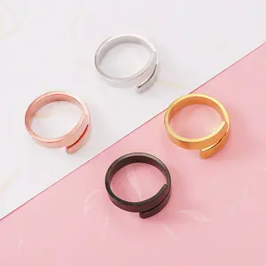 Stainless Steel Gift Engraved Inspire Open Adjustable Customized Rings Stainless Steel Couple Ring