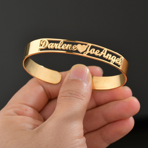 <strong>Customized</strong> Name Letter <strong>Cuff</strong> <strong>Bracelet</strong> Waterproof Opening PVD18k Gold-plated Stainless Steel <strong>Bracelet</strong> <strong>Bracelet</strong> Jewelry for Women - Product Image 1