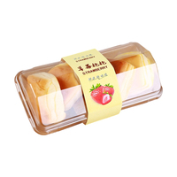 Boîte à gâteau en plastique PET jetable de qualité alimentaire, personnalisable, avec couvercle, logo en relief, conteneur rectangulaire long pour desserts et pâtisseries