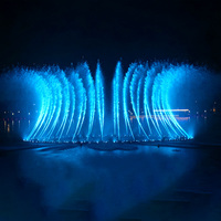 Fontaine musicale dansante extérieure moderne de luxe personnalisée DEWY en acier inoxydable pour la décoration de sites touristiques