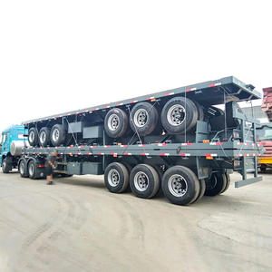 Semirremolque Usado de 2, 3 y 4 Ejes al Precio Más Bajo, Capacidad de 30t a 100 Toneladas, Semirremolque de Plataforma para Contenedores de 20, 45 y 40 Pies en Venta - Product Image 1