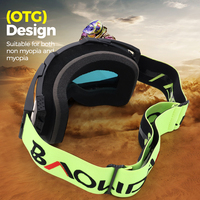 Lunettes de moto BAOLIDEN JRF002 ventilées, légères, résistantes aux chocs, système d'aération amélioré, protection UV400, réglables