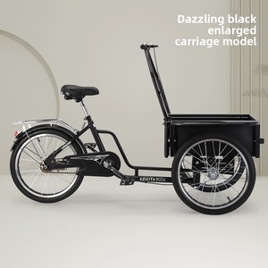 Oferta Especial: Triciclo Doble para Adultos Mayores con Asiento Trasero, Carrito de Compras, Marco de Acero al Carbono, Ruedas de 20 Pulgadas, Freno de Disco Trasero - Product Image 5