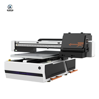 Printer UV Flatbed Baru 6090 XP600 60x90cm CMYKW+V Tinta Putih Pernis LED Cetak Kustom untuk Casing Ponsel Kayu Akrilik Logam