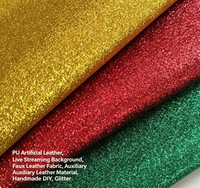 Tissu en similicuir PU brillant à paillettes pour loisirs créatifs, couture de mariage, boucles d'oreilles, nœuds pour cheveux, rembourrage et sacs - Imperméable et élastique