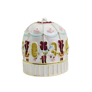 Boîte de rangement vintage et décorative en forme de <span class=keywords><strong>yourte</strong></span> mongole moderne en émail fait main, <span class=keywords><strong>petite</strong></span> et rectangulaire, pour cadeaux et bibelots - Product Image 1