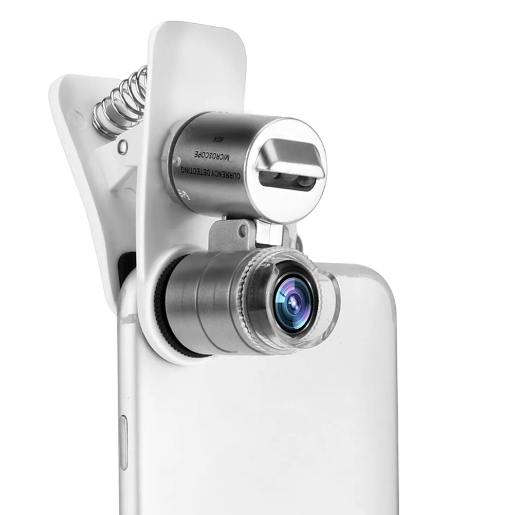 Universal 60X Optical Zoom Magnifier Micro Mobile Phone Microscope Macro camera lens For iPhone