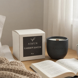 AIKUN Supporting Custom Logo Gift Packaging <b>Scented</b> <b>Candle</b> Bulk Order Supplier Luxury Handmade Soy Wax 5.3 oz Ceramic <b>Candle</b> - Product Image 2