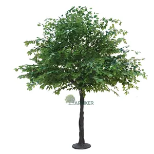 Фабричное высококачественное 2,7 м искусственное зеленое фигусное дерево, искусственное банское дерево, искусственное растение для украшения сада