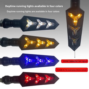 Feu de position LED en forme d'arête de poisson pour moto et voiture électrique, clignotant séquentiel, feu de jour, indicateur de largeur, compatible 12V modifié - Product Image 1