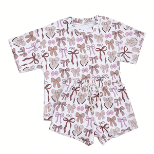 Conjunto de Ropa de Verano para Bebés Niñas, Diseño Casual con Flores Azules, 2 Piezas, Estilo Boutique, Precio de Fábrica - Product Image 4