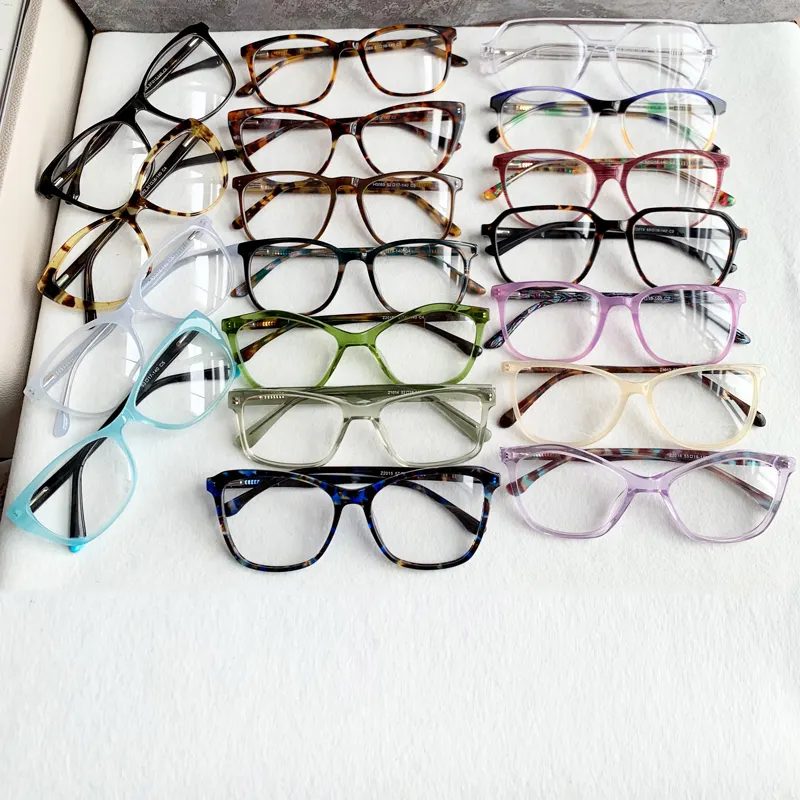 Assorted acetate frames Wholesale Stock optical eye glasses Acetate eyewear Eyeglasses frame for men women