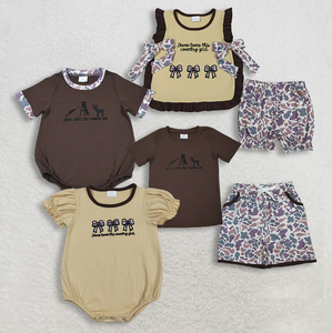 <span class=keywords><strong>Abbigliamento</strong></span> all'Ingrosso per Bambini con Ricamo 'Jesus Loves This Country Girl' in Stile Camouflage per l'Estate - Product Image 1