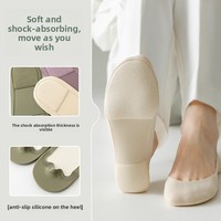 Chaussettes pour femmes tricotées antidérapantes, modèle bateau, avec talon antidérapant, fines pour l'été, en coton, semelle en soie glacée, coupe basse
