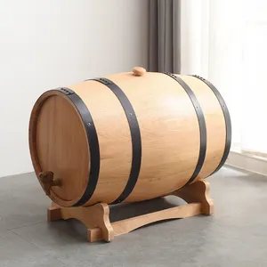 Barril de madera de pino, vino tinto, barril de roble de madera, barril de fermentación termostático de cerveza