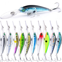 Leurre artificiel rigide pour pêche au bar en apnée, type Minnow, 6g/9cm, à longue ailette pour la plongée profonde et les lances longues