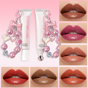 Lot de gloss à lèvres hydratant et brillant de haute qualité, marque privée, avec porte-clés papillon - Product Image 2