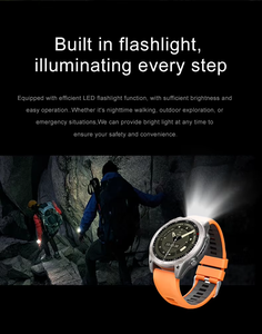 Montre connectée d'extérieur avec écran tactile, lampe <span class=keywords><strong>de</strong></span> poche, suivi sportif et <span class=keywords><strong>de</strong></span> forme physique, assistant vocal, rappel <span class=keywords><strong>de</strong></span> messages pour hommes - Product Image 4