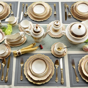 Bộ đồ ăn sang trọng tháng Chín siêu khủng Thiết kế mới Bộ đồ ăn sứ xương - Product Image 6