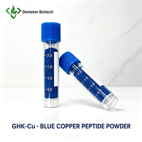 Demeter Blue Copper Peptide GHK-Cu Bubuk Halus Kelas Kosmetik CAS 89030-95-5 Larut dalam Air 99% untuk Pembuatan Serum & Krim