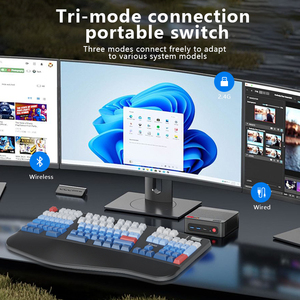 คีย์บอร์ดแบบแยกส่วน JOMAA รุ่น Ergonomic ขนาดเต็ม พร้อมระบบชาร์จไฟได้  พร้อมที่รองข้อมือและฝ่ามือ สำหรับคอมพิวเตอร์ตั้งโต๊ะและแล็ปท็อประบบ Windows - Product Image 2