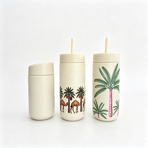 Copo de Café Personalizado 12oz 16oz com 3 Tampas para Bebidas Quentes e Frias, Caneca de Viagem Reutilizável por Atacado para Cafeteria com Caixa Personalizada - Product Image 1