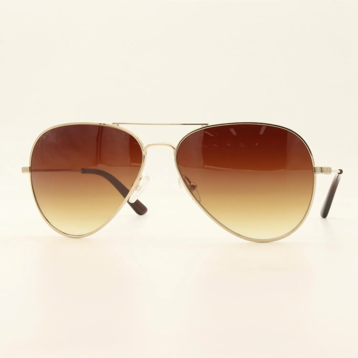 Vendita calda doppio tono marrone vetro metallo oro ovale telaio occhiali da sole 2021