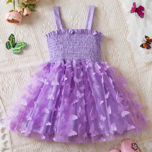 Children Clothes Butterfly Kids Gown Baby Frock Princess Dress for Girl Summer Dresses
