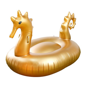 Juguete Inflable <span class=keywords><strong>para</strong></span> Montar en el Agua, Caballito de Mar Dorado, <span class=keywords><strong>Flotador</strong></span> Inflable <span class=keywords><strong>para</strong></span> <span class=keywords><strong>Playa</strong></span> y Piscina <span class=keywords><strong>para</strong></span> Adultos, Fiesta Acuática - Product Image 1