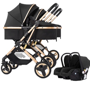 Xe đẩy đôi đa năng kiểu châu Âu <span class=keywords><strong>2025</strong></span>, gấp gọn, nhẹ, có ghế ô tô - Product Image 1