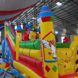 PVC material Easy Setup Features Amusement parks <b>Inflatable</b> Giraffe Castle <b>Bouncer</b> 4m x 8m Viet Nam Gaming Application - Product Image 3