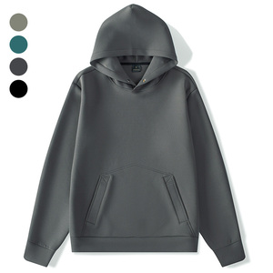 Janya Unisex manica lunga felpa con cappuccio tinta unita taglie forti palestra top da uomo Casual autunno personalizzato abbigliamento Fitness - Product Image 6