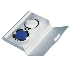 Porte-clés en métal personnalisé bleu, design mousqueton tendance, en alliage de zinc et résine, pour clés, logo personnalisable - Product Image 3