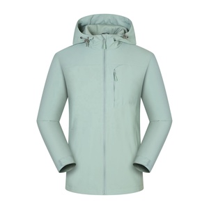 Hooded <strong>Coated</strong> Spring Rain Jacket Outdoor <strong>Raincoat</strong> Windbreaker Hiking Unisex Wholesale Waterproof Stand Woven 100% <strong>Polyester</strong> - Product Image 5