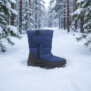 YL3715 Stivali Invernali da <span class=keywords><strong>Uomo</strong></span> Personalizzati <span class=keywords><strong>Blu</strong></span> a Metà Polpaccio Antiscivolo Caldi Impermeabili per Esterni - Product Image 4