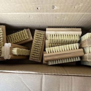 Wholesale Bamboo Beech Two Sided Hand Nail Cleaning <b>Brush</b> Fingernail Bristle <b>Scrub</b> <b>Brushes</b> - Product Image 5