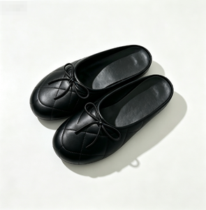 Chaussures Mary Jane en PU souple pour femmes, à bout rond, avec bride à boucle et nœud, style décontracté, couleur personnalisable, mules à enfiler et sabots décontractés - Product Image 4