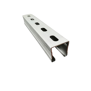 Les profils en acier au carbone galvanisés légers ont fendu le canal C à nervures Canaux de support suspendus de tuyau de rail en acier de canal UniStrut - Product Image 1