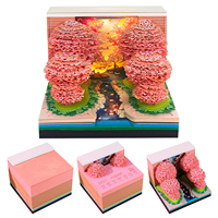 Calendrier d'art 3D Spring Grove 2027 avec marque-page intégré, porte-stylo, lumière décorative, diorama, bloc-notes, cadeau d'entreprise