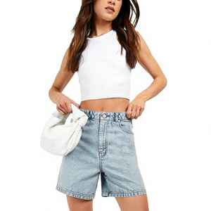 Nouveaux shorts de sport décontractés pour femmes, en denim polyester/coton, style streetwear, pour la gym, séchage rapide, respirants, avec fermeture éclair - Product Image 1