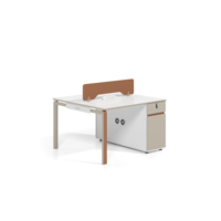 Bureau professionnel convertible et durable avec rangement latéral intégré, finition importée en MDF E1, joint PVC 2 mm, pour personnel