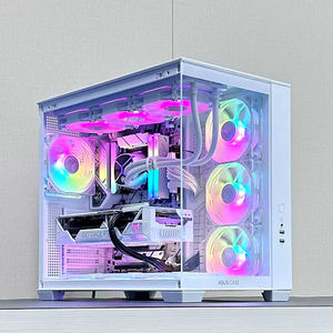 Boîtier d'ordinateur de jeu Micro ATX de haute qualité MSY, tour moyenne, <span class=keywords><strong>blanc</strong></span>, audio HD, USB 3.0, panneau latéral en verre trempé, alliage d'aluminium, métal - Product Image 1