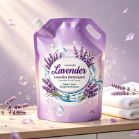 Sachet souple personnalisé pour détergent à lessive avec impression colorée, emballage de détergent à lessive en sachet souple avec bec verseur, sac en plastique pour liquide de lavage et savon liquide