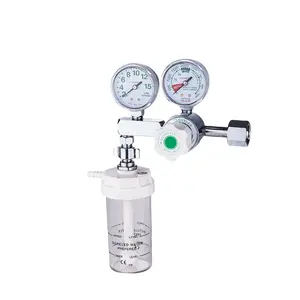 Doppio manometro regolatore riduttore di pressione con calibro misuratore di flusso di ossigeno medicale