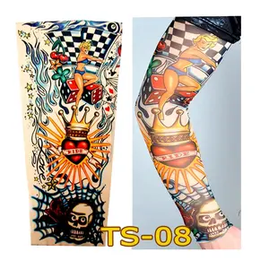 Hotsale vivid malha emenda mangas tatuagem, design legal tatuagem falsa mangas braço