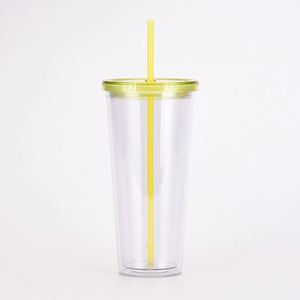 Gobelets isothermes personnalisables avec logo, 12oz, 16oz, 22oz, réutilisables, sans BPA, en plastique acrylique transparent, pour boissons froides, avec couvercle et paille - Product Image 4