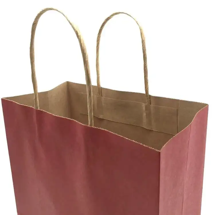 Fabrika sıcak satış özel Logo baskılı kağıt alışveriş torbası kolu ile kendi logosu ile Kraft kağıt torbalar