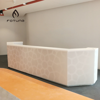 Bureau de réception moderne en pierre artificielle pour salon de beauté