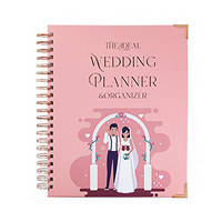 Carnet d'agenda imprimé personnalisé à couverture rigide, livre de reliure à spirale pour planificateur de mariage du fournisseur chinois pour la mariée, matériel de couverture en papier