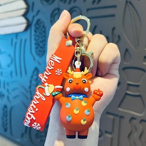 Accesorios Navideños Personalizados, Lindos Regalos de Dibujos Animados, Colgante de Silicona con Diseño de Papá Noel y Árbol de Navidad, Llavero para Regalo de Navidad - Product Image 5
